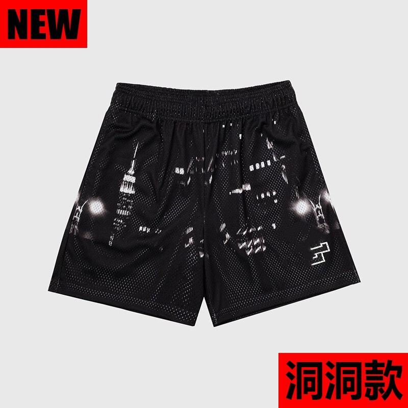 New EE American Quarterpants Casual Shorts Fitness Men's Loose Basketball Pants Sports Mesh But Knee Cross-border Shorts