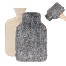 热水袋，大容量2L防漏热水瓶带盖，天然橡胶，床瓶，蓬松暖手器，