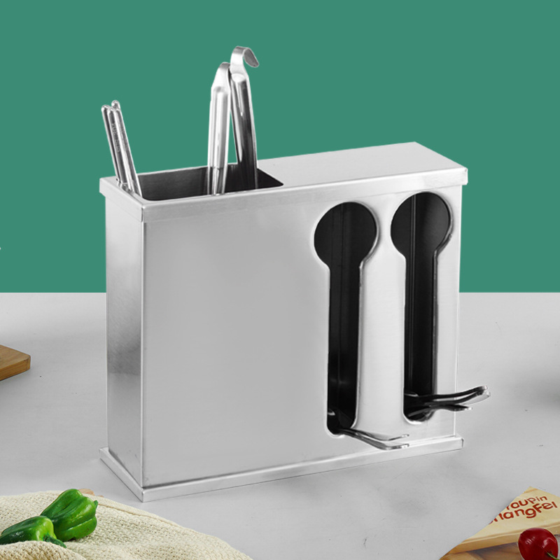marco de cuchara de acero inoxidable con cubierta palillos marco de cuchara de almacenamiento recipiente comedor marco de cuchara de melamina marco de cuchara cuadrado marco de almacenamiento de palillos