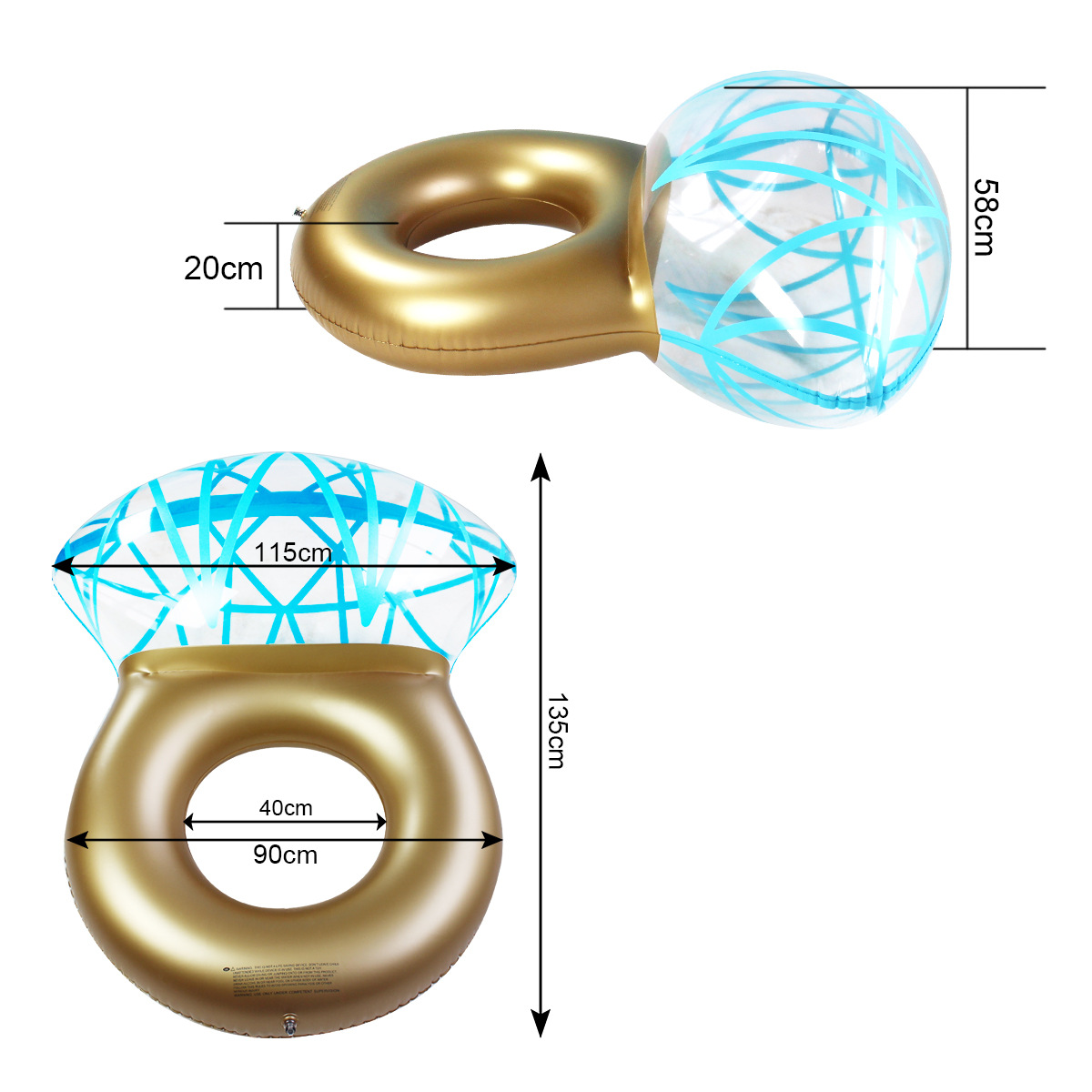 Nuevos productos transfronterizos de impresión para adultos anillo de natación de dibujos animados para niños anillo de frutas engrosado anillo de salvavidas anillo flotante inflable