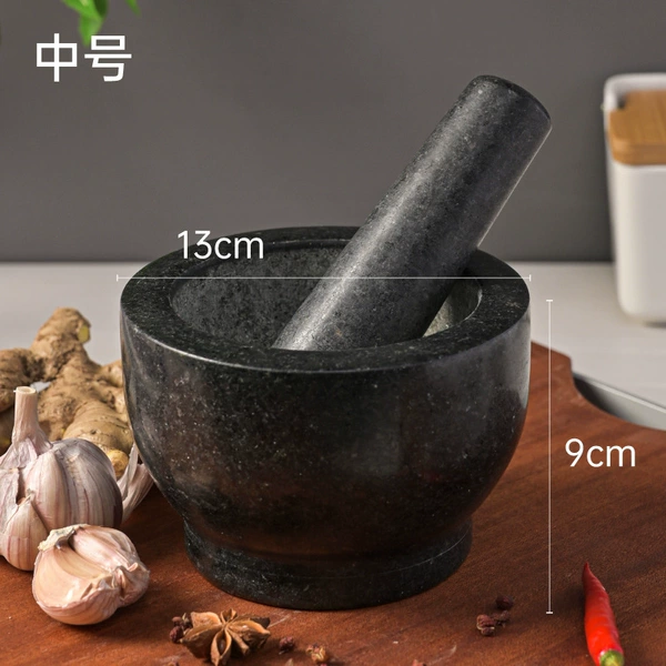 Middle number granite stone mortar to send a lid
