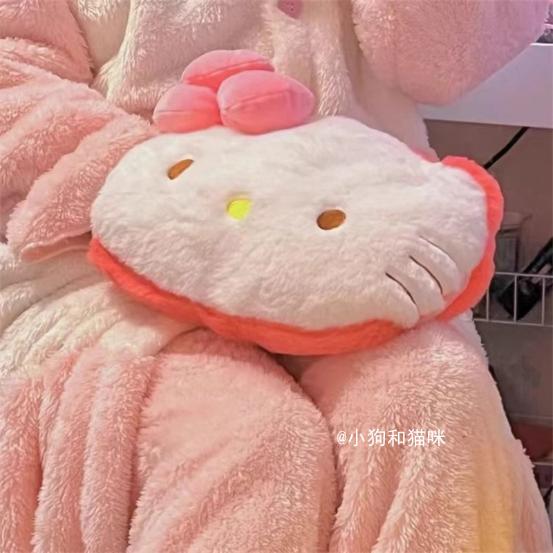 hellokitty猫热水袋充电式暖手宝小可爱毛绒套保护套热敷暖手暖脚