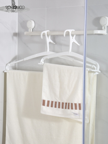 Retractable bath towel rack, bathroom towel hanger, home windproof trouser rack for drying sheets and quilt cover, 2-pack