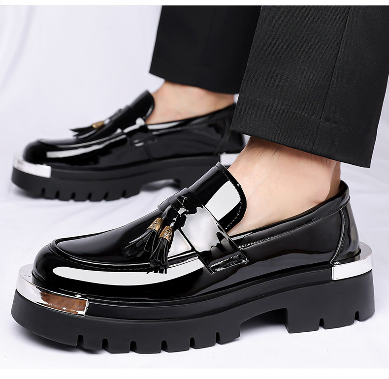 Giày lười nam da PU cổ thấp mũi vuông, giày da nam phong cách casual, form rộng — màu nâu, đen chi tiết 19