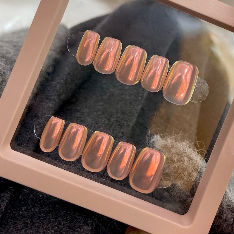 Autumn and Winter new Haili polarized advanced Aurora electroplating Powder White elegant simple handmade phototherapy wear nail sticker