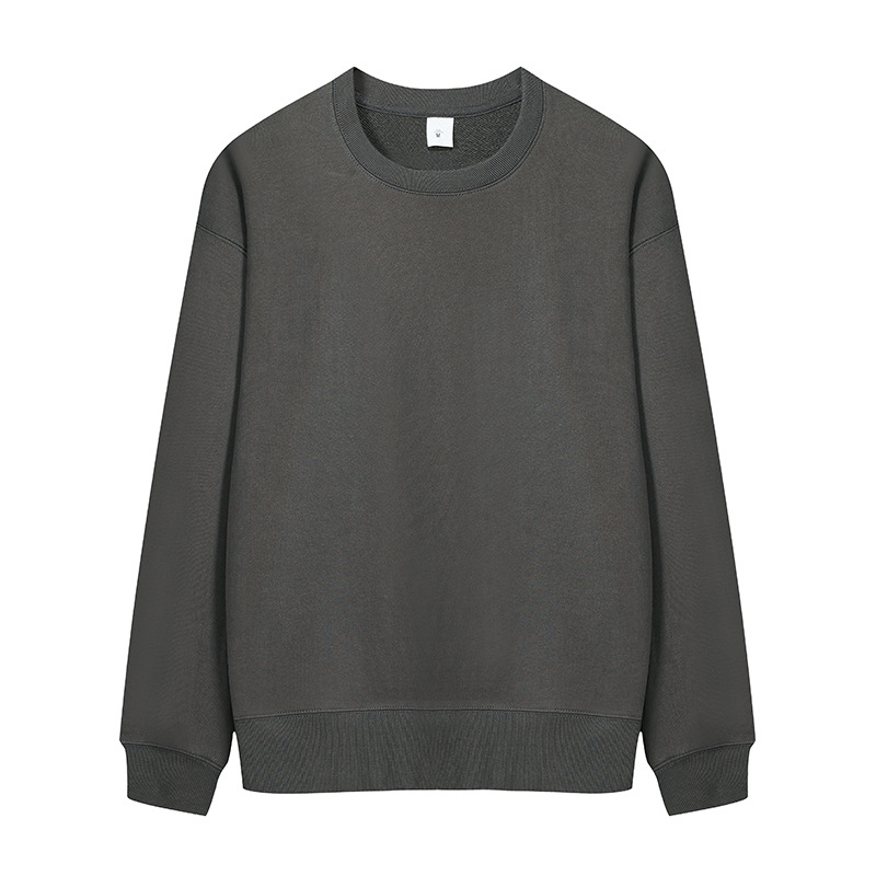 Otoño y invierno pesado 530g suelto cuello redondo camiseta de manga larga pantalones de trabajo conjunto personalizado al por mayor para hombres y mujeres