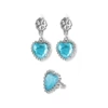 Set, earrings, ring