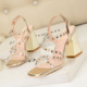 318-7 sexy summer high heels, women's shoes, thin heels, high heels, open toe, Rhinestone, straight belt, transparent sandals