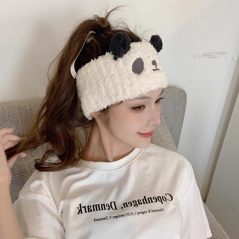 Nuova fascia per capelli morbida per lavarsi il viso per donne, fascia larga con simpatico panda, foulard, fascia per capelli, copricapo post-parto, capelli_voghion.com