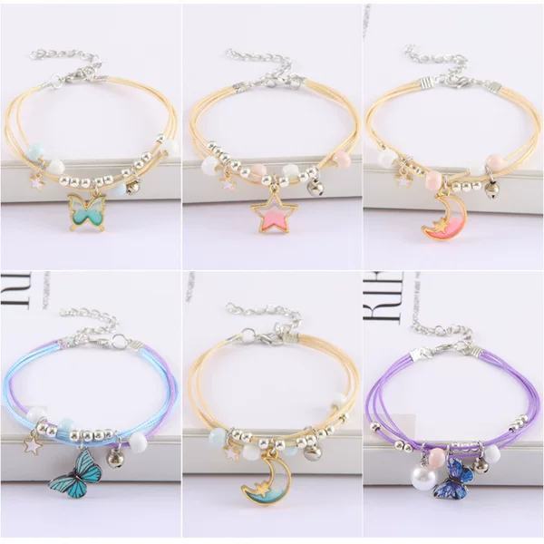 Amazon Star Moon Butterfly Gradient Handwoven Bracelet Female Student Best Friend Gift Versatile Scenic Area Accessories