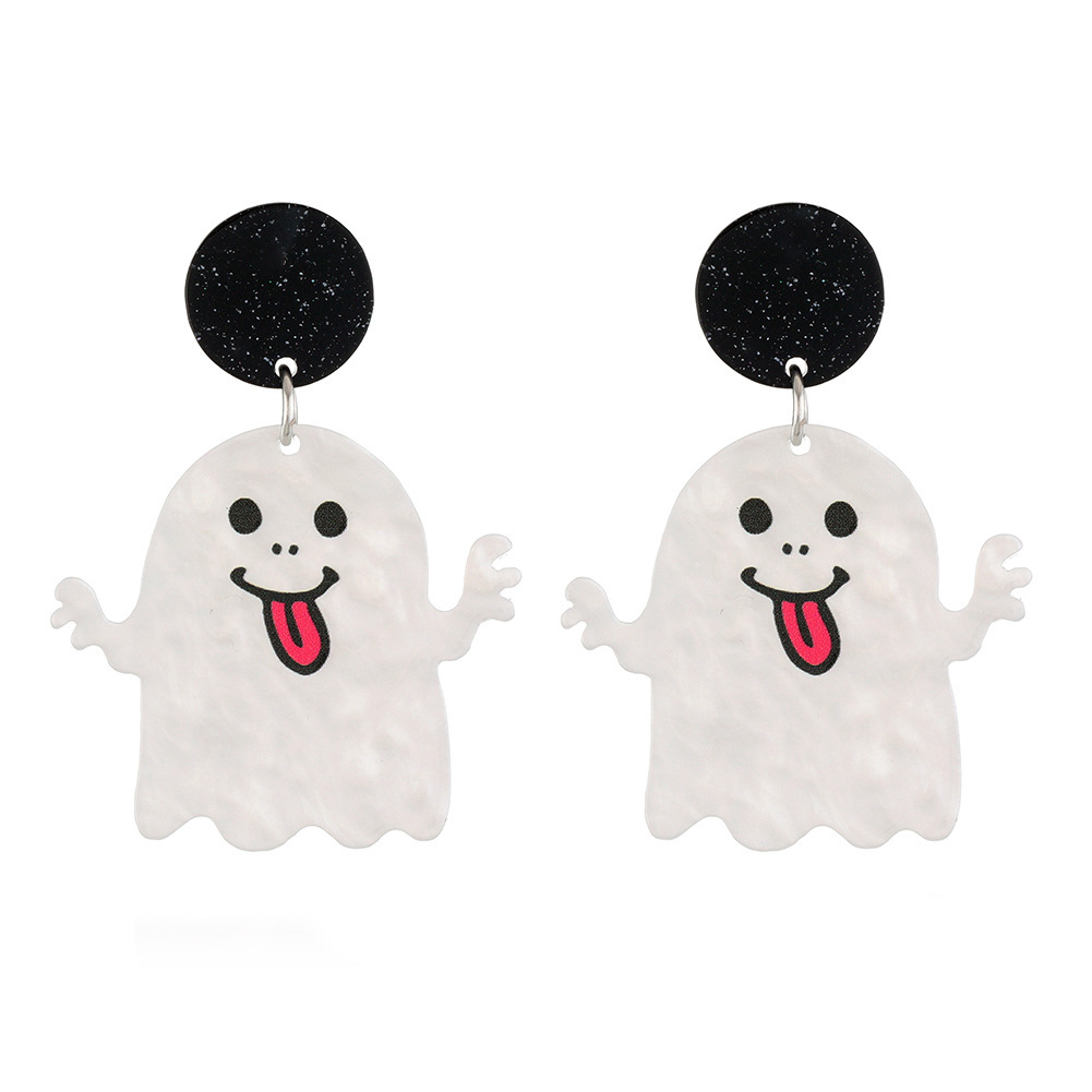 Europeo y americano de Halloween acrílico araña fantasma pendientes personalizados calabaza gato Castillo pendientes joyería de vacaciones