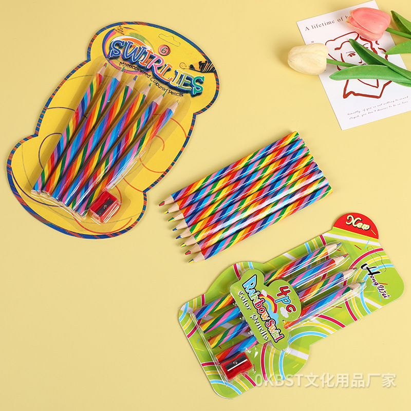 Lápiz de arco iris de color degradado mágico uno multicolor de tres colores pluma de color de graffiti pincel de pintura lápiz de regalo de Estudiante