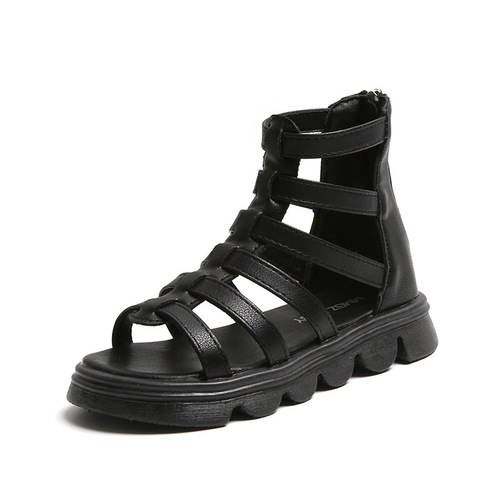 Girls Roman Sandals  Summer New Little Girls Princess Shoes for Big Children and Students Hollow Soft Soled Sandals Trendy