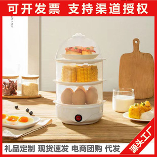 Double-Layer Egg Cooker Multi-Function Automatic Power-Off Egg Steamer Household Student Dormitory Breakfast Nutrition Machine Egg Cooker