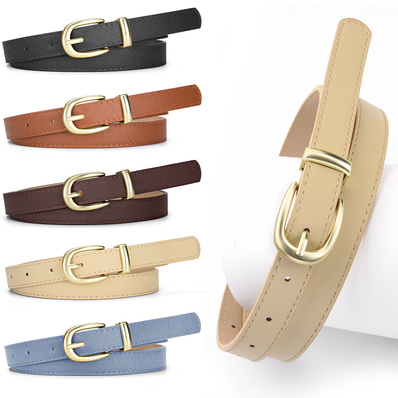 Cinturón Fino para Mujer de PU y Aleación para Jeans
