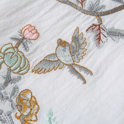 Cultural Style 25 Summer Dress High-Quality Linen Short Sleeve Cardigan Women's Top Loose Plus Size Embroidered Blouse Cotton-Linen Shirt for Women