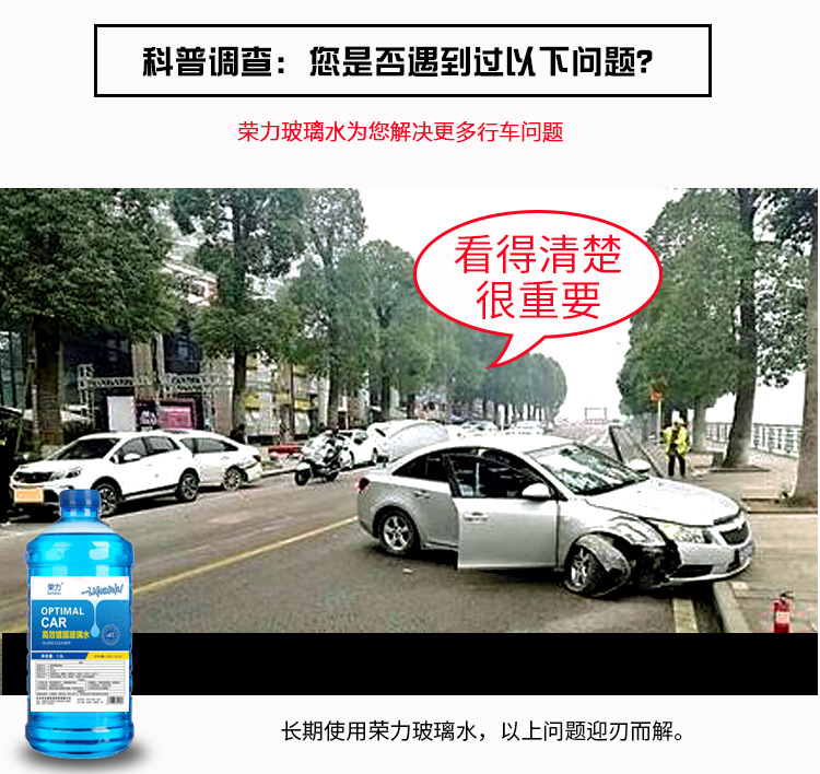 Genuine Rongli Car Windshield Washer Fluid Winter Antifreeze Cleaning Liquid Wiper Fluid Removes Oil Film and Insect Residue