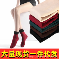 [One piece drop shipping] Velvet thickened snow socks mid-tube autumn and winter new imitation nylon cuffed floor socks for men and women