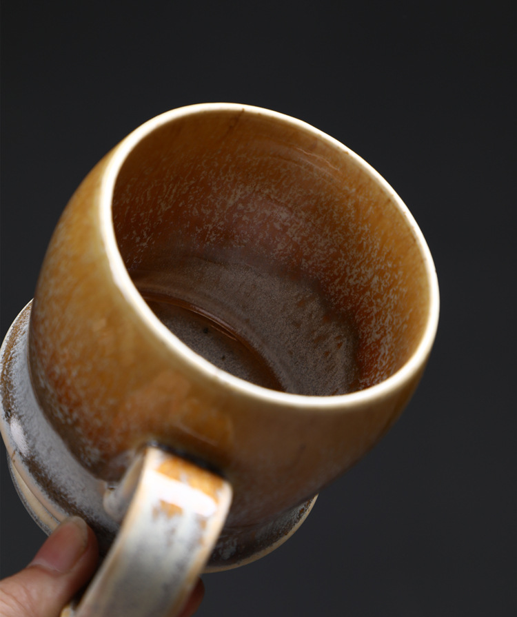 Vintage Ceramic Coffee Mug Large Capacity Kiln Fired Water Cup_voghion.com