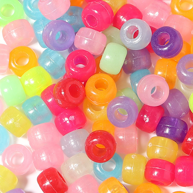 6*9 ミリメートルマルチカラーマルチカラーアクリル大穴フラットビーズつや消しファセットバレルビーズ携帯電話チェーン DIY ビーズ素材|undefined