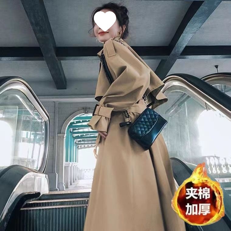 Khaki Windbreaker Women's 2025 Spring and Autum New Korean Style Loose Small Classy British Style Mid-Length Jacket