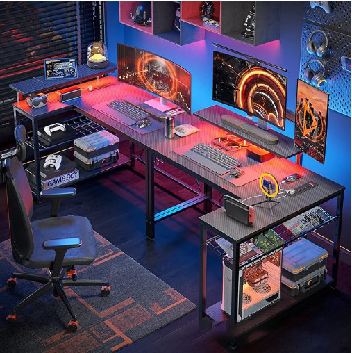 Factory Direct Sales of Cross-Border Popular Led Office Desk Stand, Gaming E-Sports Table, Carbon Fiber Computer Desk with USB Socket Factory Direct Sales of Cross-Border Popular Led Office Desk Stand, Gaming E-Sports Table, Carbon Fiber Computer Desk with USB Socket