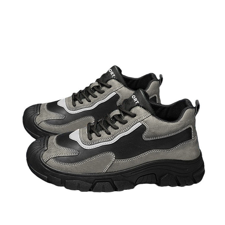 Zapatos de hombre de tendencia transfronteriza otoño e invierno nuevo trabajo en el sitio de construcción zapatos de seguro laboral pu zapatos casuales zapatos de algodón resistentes al desgaste diario al aire libre