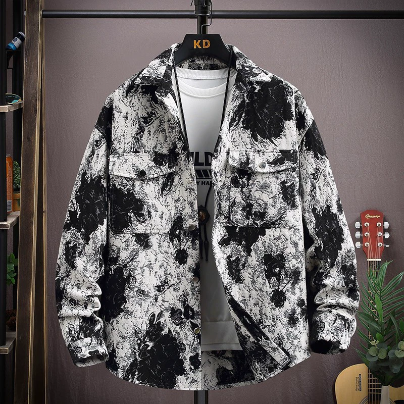 Spring retro ethnic shirt, jacket, ethnic style, increased thickness, oversize