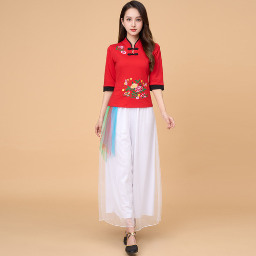 Luoshen square dance costume new suit spring and summer classical Chinese style performance dance costume embroidered performance costume long skirt