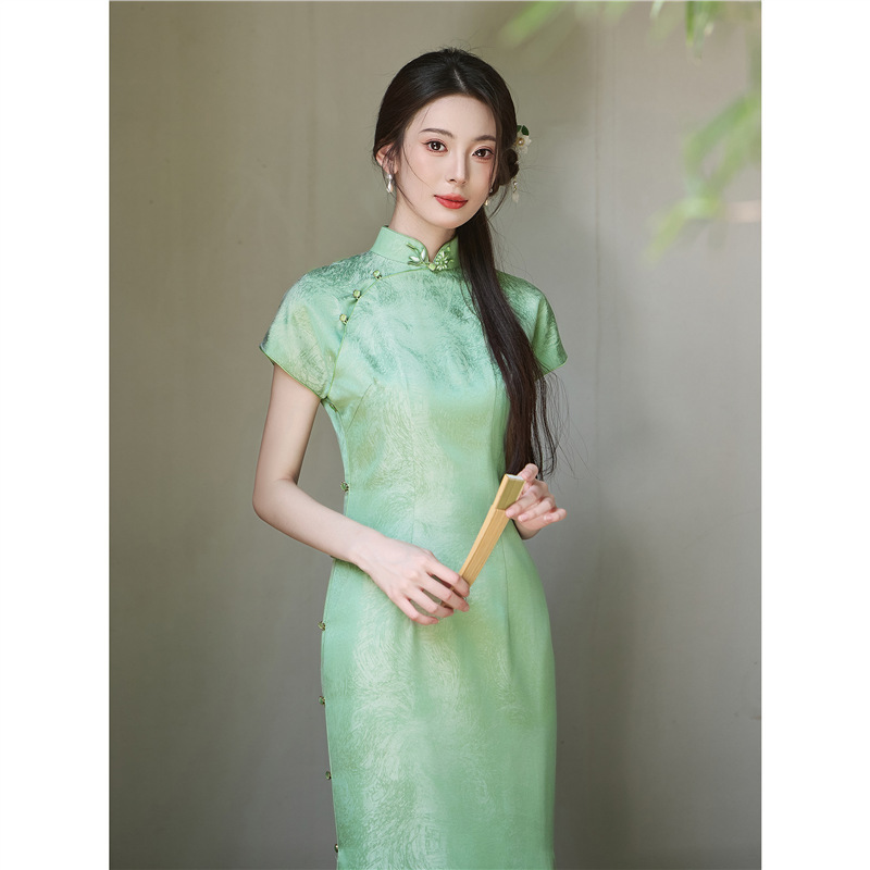New Chinese Style Mulberry Silk Cheongsam Full Placket 2025 New Retro National Style Dress Daily