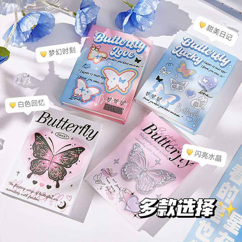 Nuevo cuaderno de bolsillo de mariposa mini cuaderno portátil para estudiantes lindo y de alto valor a7 cuaderno pequeño de línea horizontal