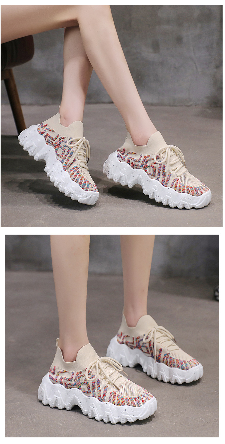 Women's Casual Sports Solid Color Round Toe Chunky Sneakers display picture 4