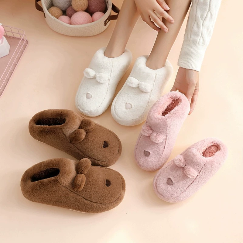 Зимние утолщенные хлопковые тапочки с кошками, домашние тапочки для родителей и детей с мультяшным рисунком, домашние тапочки на толстой подошве, ограничительная обувь на флисовой подкладке