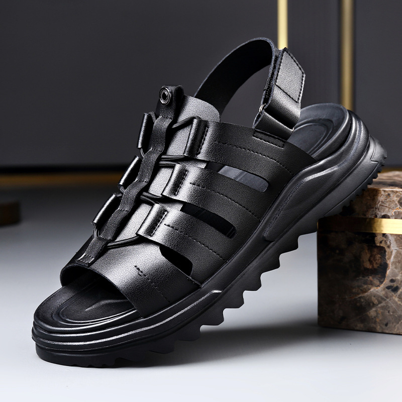 Roman Style Casual Sandals Fashion Stitching Foaming Soft Sole Shoes Trendy All-match Beach Shoes Outdoor Men's Sandals