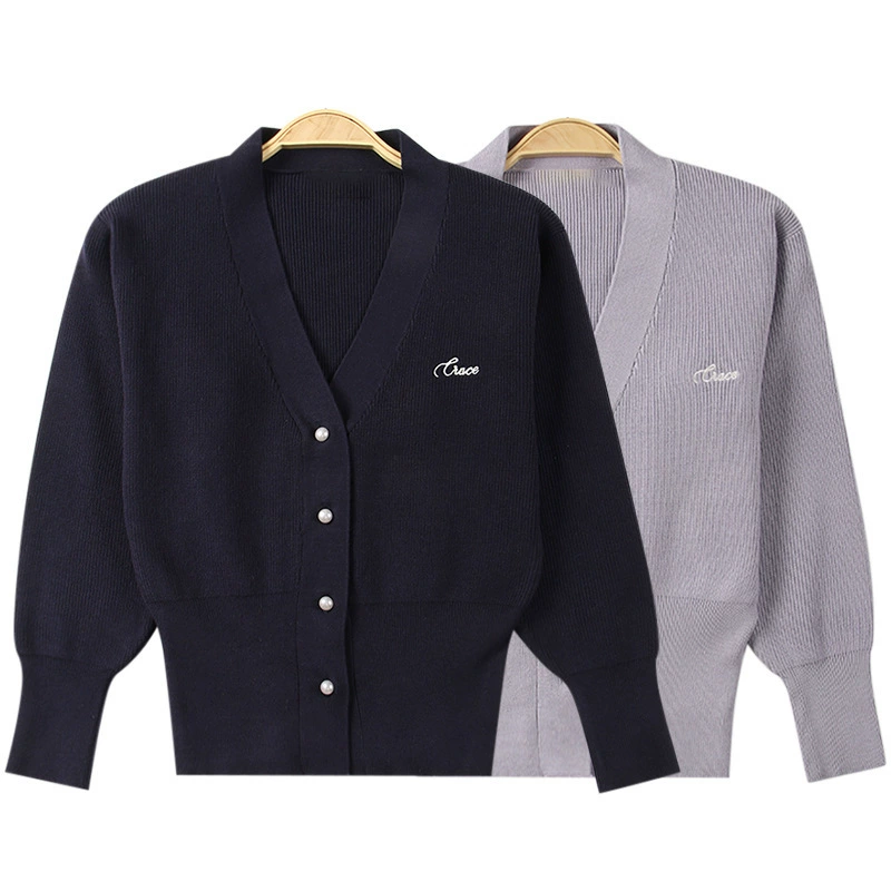 Huobi школьная куртка для сестры Huobi женская вязаная кардиган осенняя куртка JK тонкий V-образный воротник короткий кондиционер с длинным рукавом