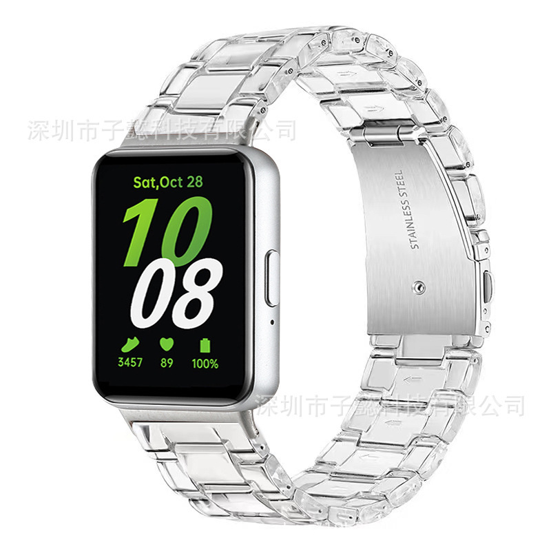 For Samsung Fit3 Transparent Strap Galaxy Watch 7 20mm Three Bead Transparent Watch Strap 22mm Strap