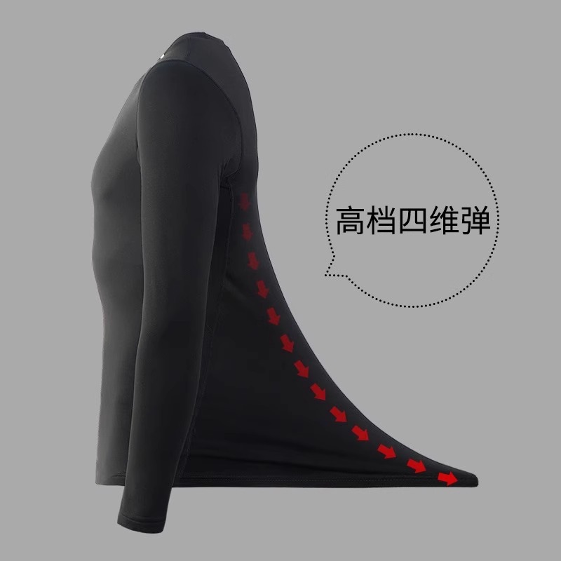 Capa de invierno para hombres con mangas largas con base de tercife seco rápido acondicionamiento físico correr entrenamiento chaqueta de baloncesto ropa interior cálida otoño invierno