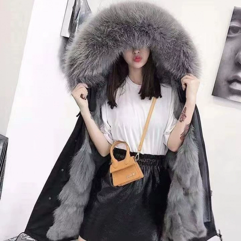 Winter long removable liner, trench coat, mid-length, plus size, increased thickness