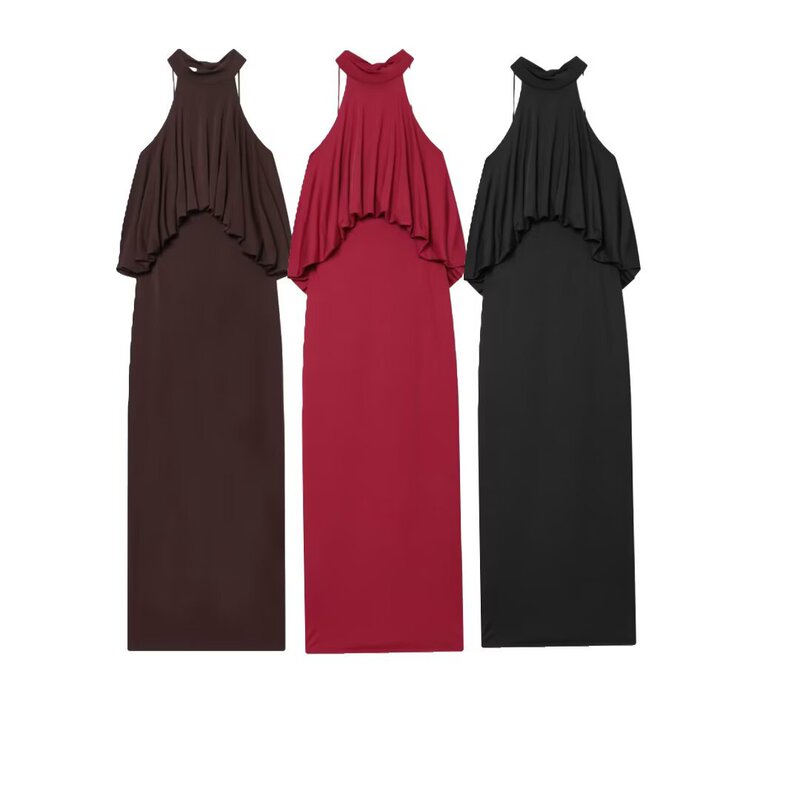 Aliexpress Wholesale Spring New Women's Halter Neck Sleeveless Bow Balloon Style Dress 5039244