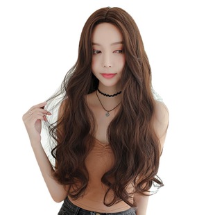 2022 new wig women's long curly hair big wave fashion high temperature resistant chemical fiber head wig manufacturers spot