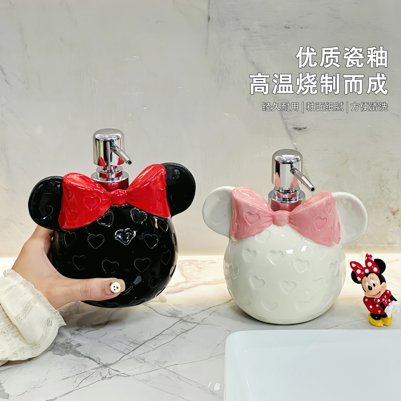 卡通蝴蝶结洗手液瓶可爱洗发水沐浴露分装瓶空瓶高颜值乳液按压瓶|undefined