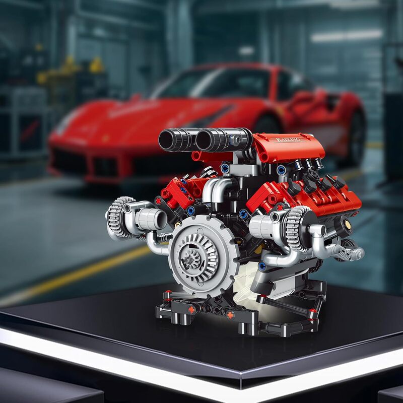 Car V8 Engine Engine Model Building Block Toy Educational Assembly Electric App Remote Control Boy Science and Education Toy