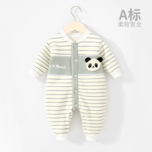 婴儿连体衣德绒贴身衣服男女宝宝保暖秋装秋冬款爬服冬装一件代发
