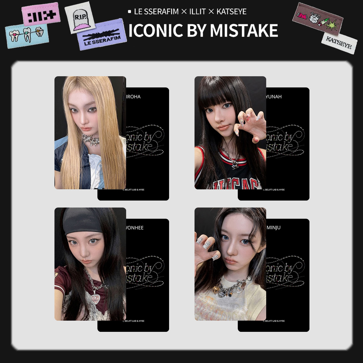 HZ 4/5PCS/Set ILLIT KATSEYE LOMO Card LE SSERAFIM ICONIC BY MISTAKE Postcards Collection KPOP Star ZH