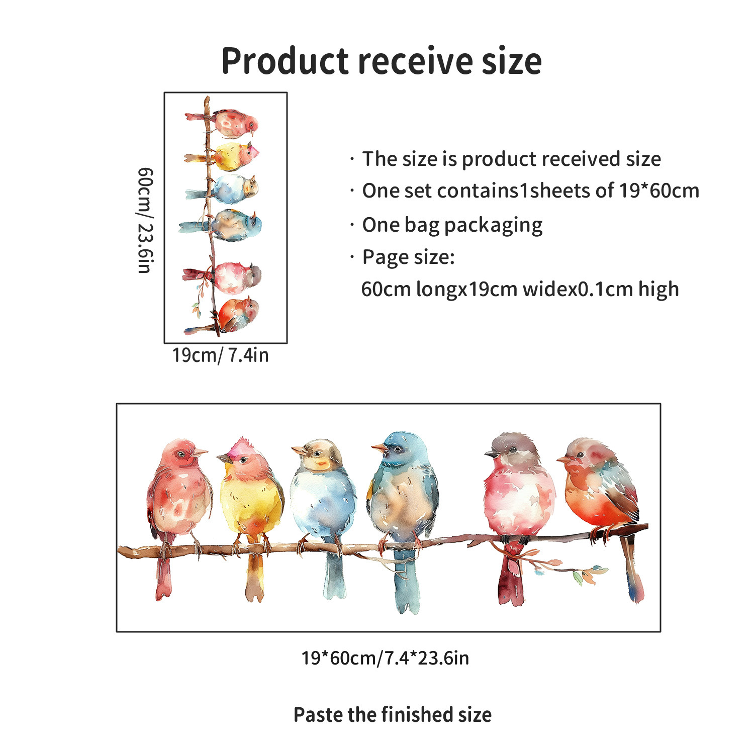 Amazon transfronterizo en un grupo de pájaros coloridos pegatinas de pared para la decoración de la sala de estar del dormitorio pegatinas autoadhesivas