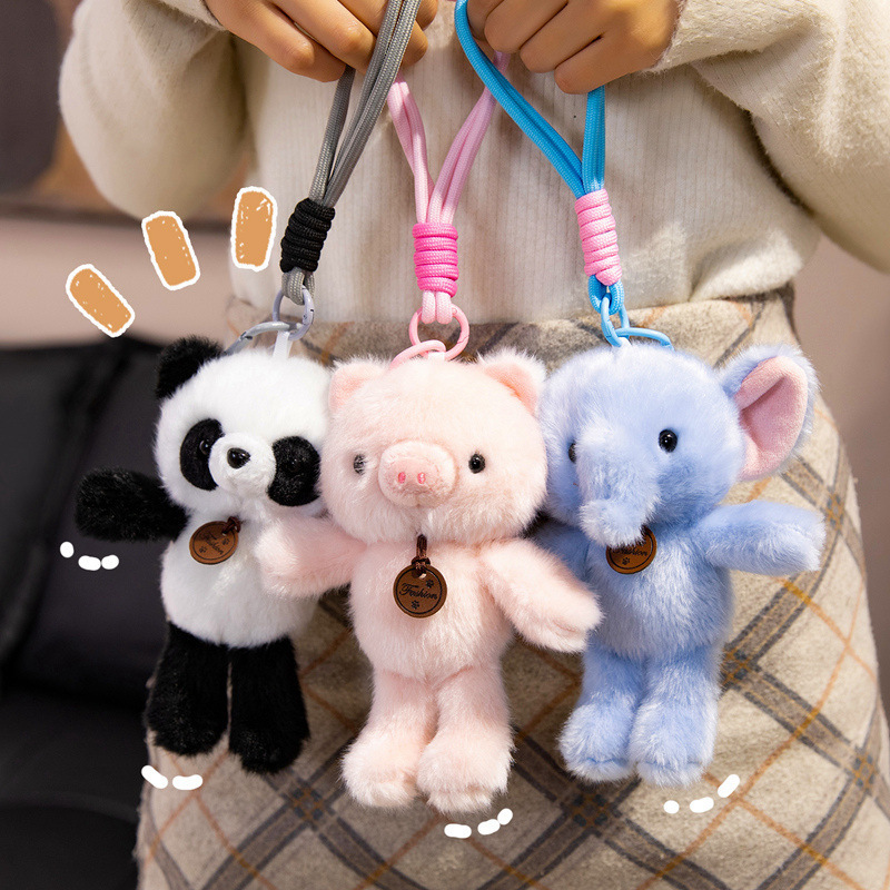 Animal Pendant Doll Keychain Wholesale Bag Hand Rope Plush Toy Birthday Gift Girl Rag Doll
