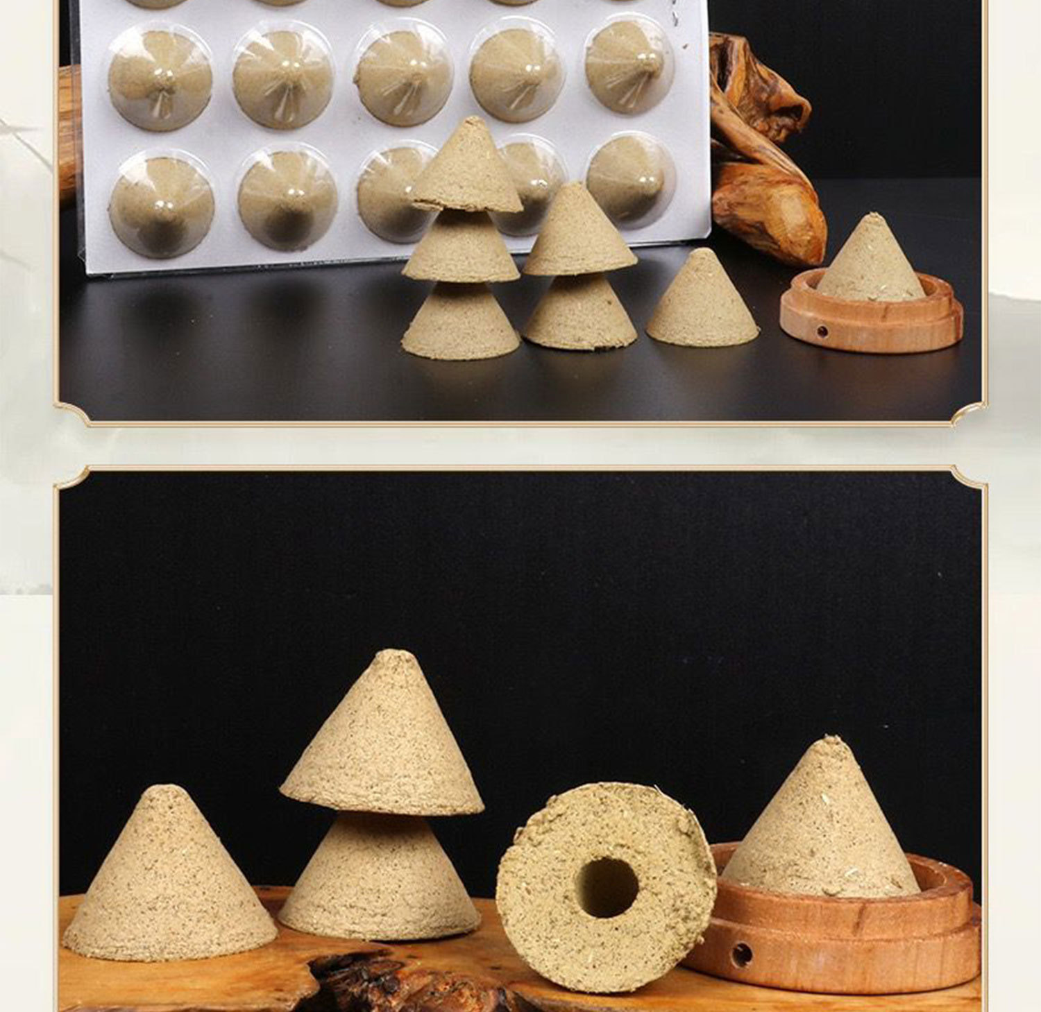 Cone Moxa Towers 5 Year Aged Moxa Wool Ai Ta 140pcs Hollow Smoke-Down Ginger Moxibustion Set quality and texture