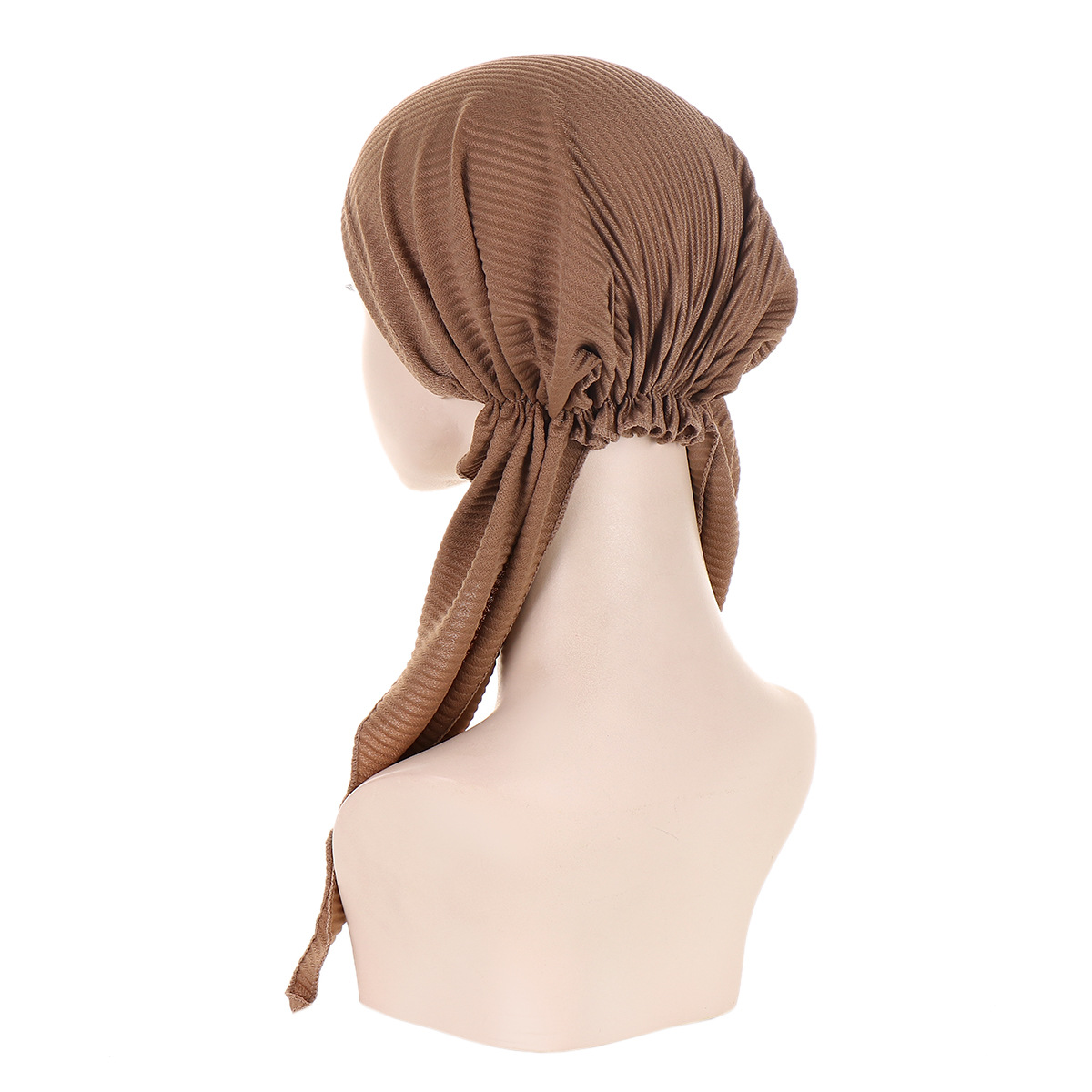 cappello musulmano a turbante con cappello curvo finale da donna in tinta unita in stock_voghion.com