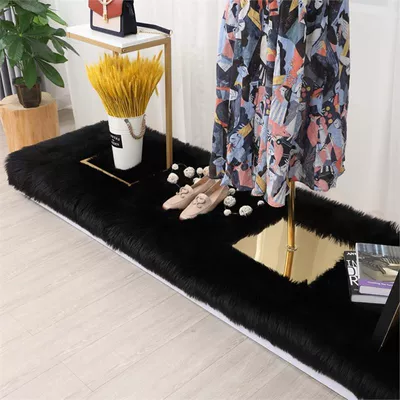Wool pad – Computer Desk, Wool Mat, Kang Mat - customized-contact-customer-service-black-long-hair-extra-thick