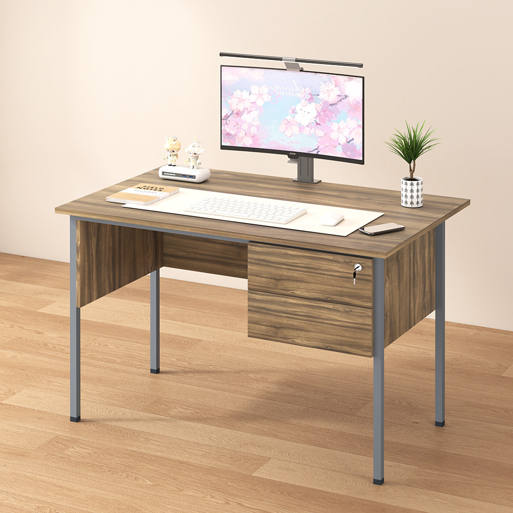 Mesa de oficina de personal de exportación muebles de oficina tablero de oficina una sola persona con cajones cerrados dos cajones escritorio de computadora
